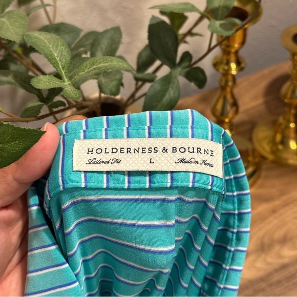 Holderness & Bourne Large Striped Golf Polo Shirt Performance Short Sleeve *READ - Picture 6 of 6